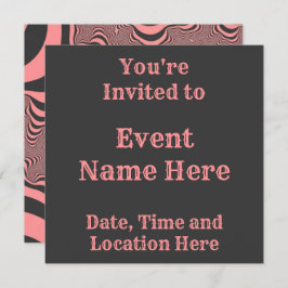 Verblasste rosa Zebrastreifen Einladung