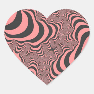 Verblasste rosa Zebrastreifen Herz-Aufkleber