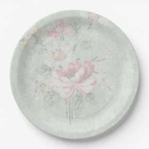 Verblasste Rosen im shabby vintage Design Pappteller