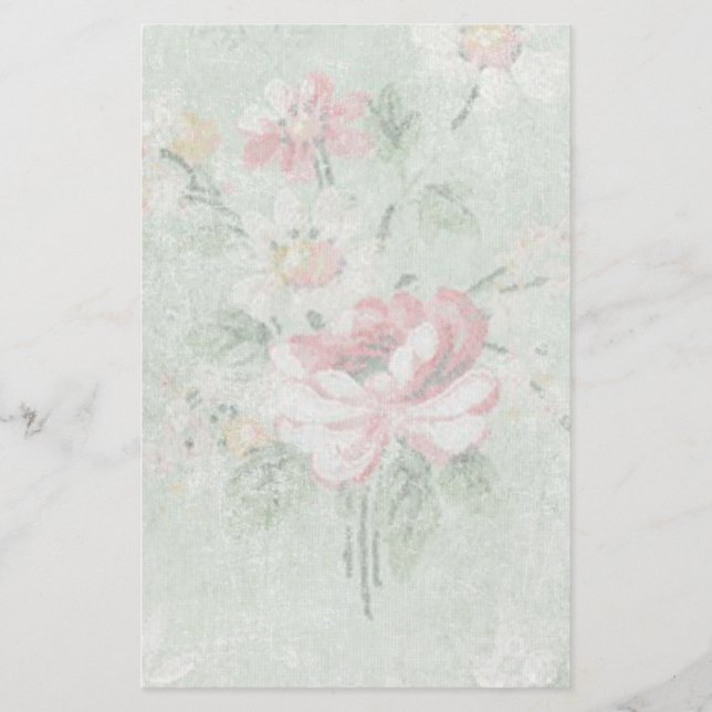 Verblasste Rosen im Vintage-Design Briefpapier (Vorderseite)