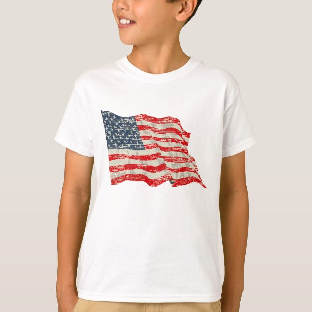 Verblaßte Ruhm-amerikanische Flagge T-Shirt (Vorderseite)