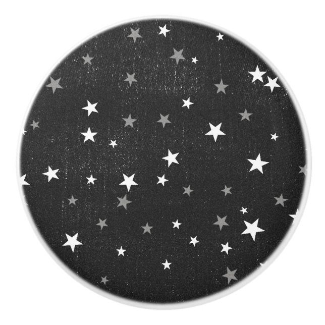 verblasste schwarze Denim Starry Distressed Grunge Keramikknauf (Vorderseite)
