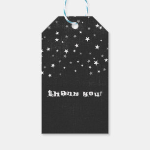 Verblasste schwarze Denim-Sternengrunge-Partygesch Geschenkanhänger