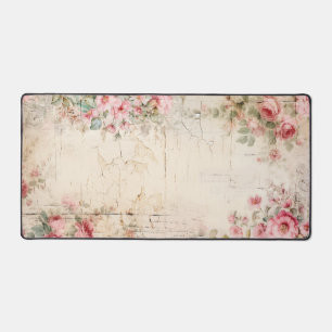 Verblasste Vintage-Rosa Rosen Schreibtischunterlage