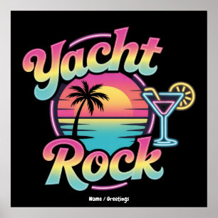Verblasste Yacht-Rock-Bootparty – Sanfte Klänge &  Poster