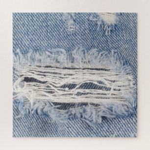 Verblasste zerrissene Jeans-Textur Puzzle