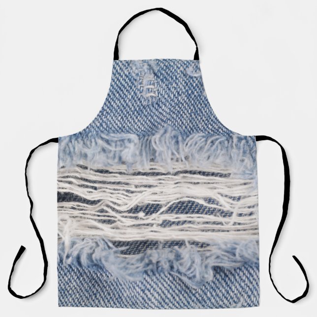Verblasste zerrissene Jeans-Textur Schürze (Vorderseite)