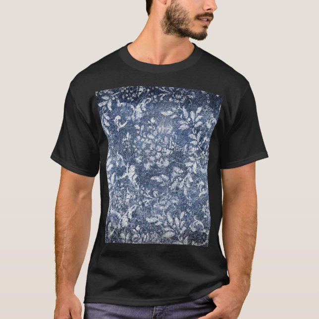 Verblasster Blumenbeweis: Grungy texturierter Hint T-Shirt (Vorderseite)