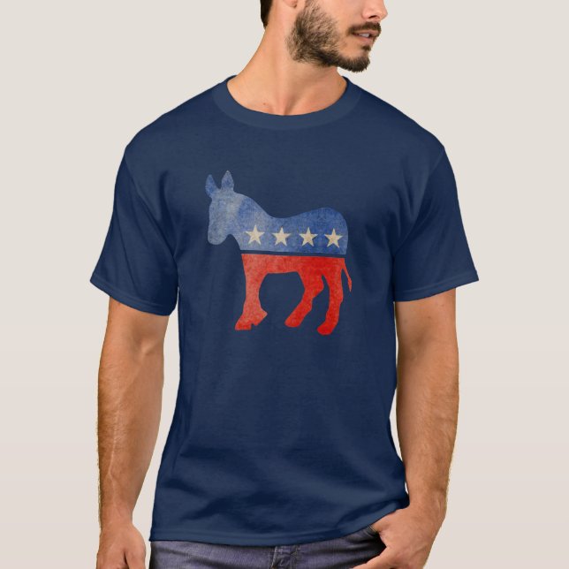 Verblaßter Demokrat-Esel T-Shirt (Vorderseite)