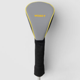 Verblasster gelber benutzerdefinierter Text auf Gr Golf Headcover