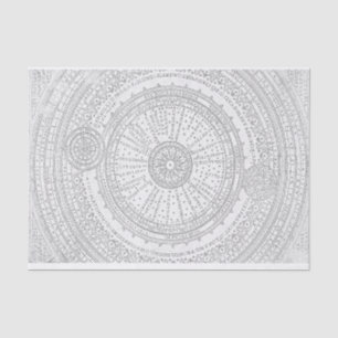 Verblasster lateinischer Text Astro-Diagramm-Rahme Seidenpapier