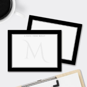 Verblasster Monogramm Chic Persönlich Beruflich Mitteilungskarte