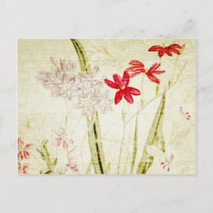 Verblasster Vintage-Blumenstrauß 3 Postkarte