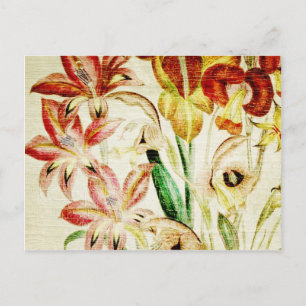 Verblasster Vintage-Blumenstrauß 5 Postkarte