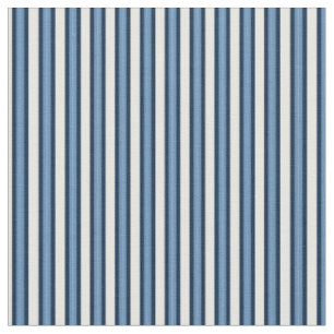 Verblasstes Blau, Navy und weiße Streifen Stoff