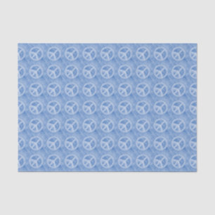 Verblaßtes blaues Friedenszeichen-Muster Seidenpapier