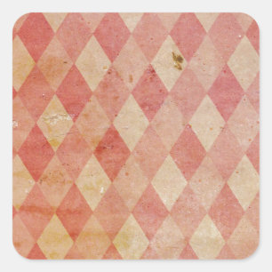 Verblasstes rotes Argyle-Tapetenmuster Quadratischer Aufkleber
