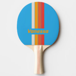 Verblasstes Surf Blau mit Nadelstreifen und Namen Tischtennis Schläger