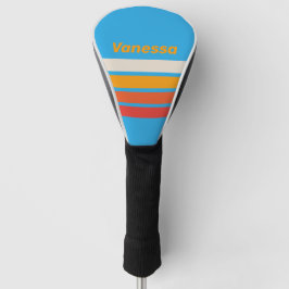 Verblasstes Surfblau über Streifen mit Namen Golf Headcover
