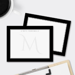Verbleibender Monogram Chic Persönlicher Beruflich Mitteilungskarte