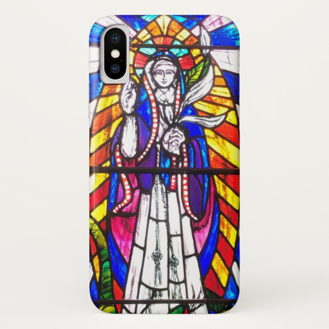 Verbleibendes Glasdesign mit religiöser Abbildung. Case-Mate iPhone Hülle (Rückseite)