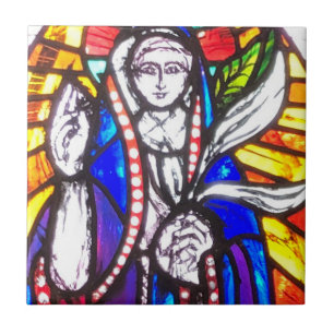 Verbleibendes Glasdesign mit religiöser Abbildung. Fliese