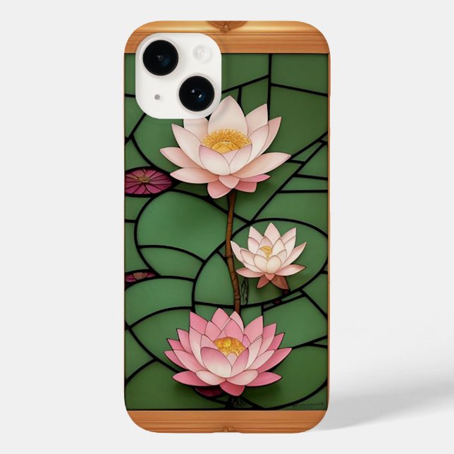 Verbleibendes Glasfenster mit blühender Lotus-Blum Case-Mate iPhone Hülle (Rückseite)