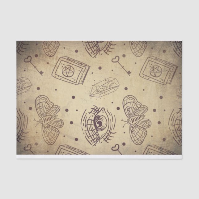 Verbleibtes Vintages Schmetterlingshaugenherz Seidenpapier (Vorderseite)