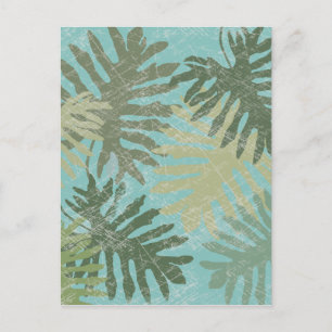 Verblendete tropische Blätter Postkarte