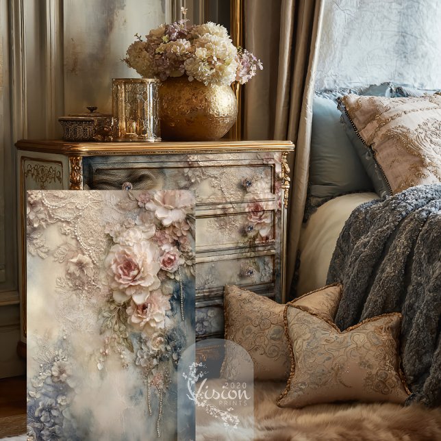 Verblendetes Flüstern Romantisches Shabby Chic der Seidenpapier (Faded Whispers, Shabby Chic Romantic Vintage Floral Decoupage Tissue Paper)