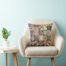 Verblendetes Patchwork-Quiltdesign Kissen