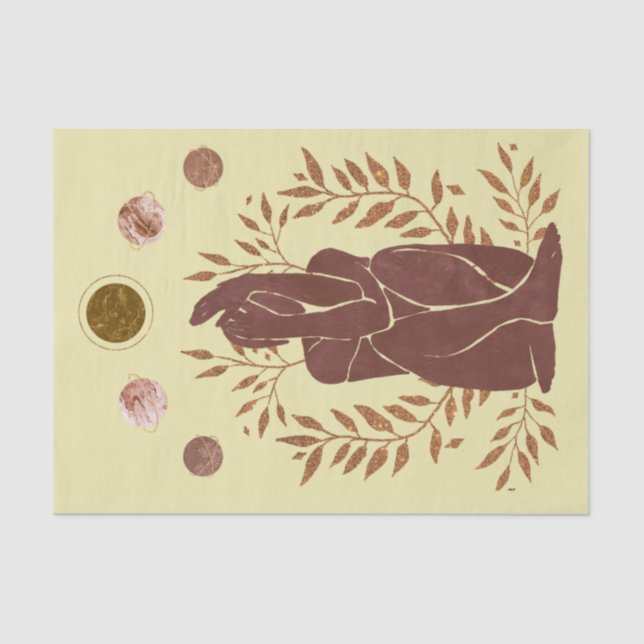 Verblichene Planeten Menschen Pflanze denken Blätt Seidenpapier (Vorderseite)