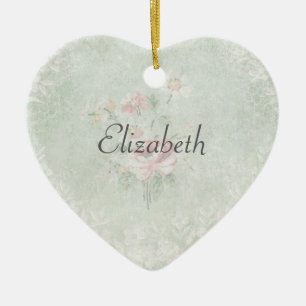 Verblichene Rose Shabby-Vorname für Vintages Desig Keramik Ornament