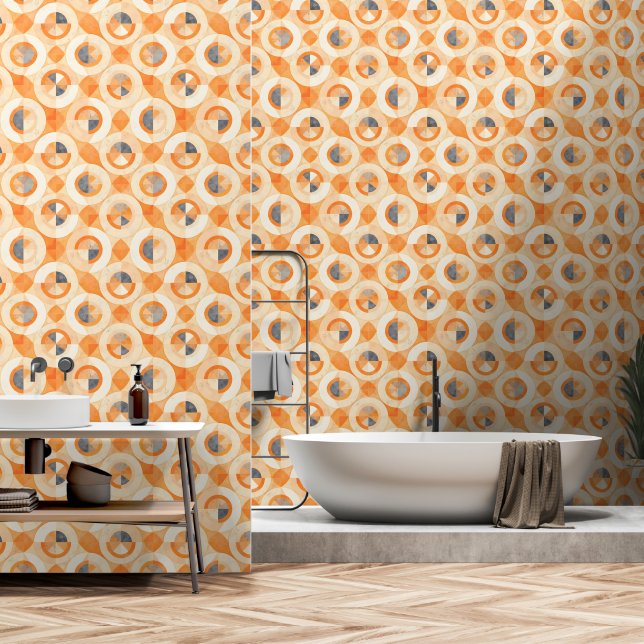 verblichene Terra Geometrics Tapete (Badezimmer)