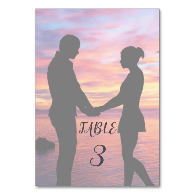 verblichenes undurchsichtiges Hochzeitssemble ✨ sc Tischnummer (Vorderseite)