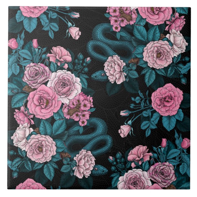 Verborgen in den Rose 2 Fliese (Vorderseite)