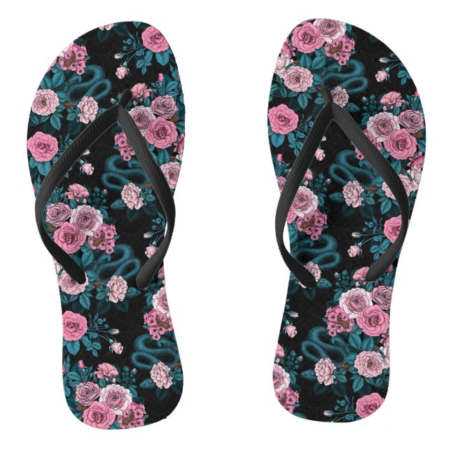 Verborgen in den Rose 2 Flip Flops (Fußbett)