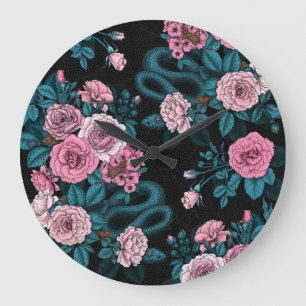 Verborgen in den Rose 2 Große Wanduhr