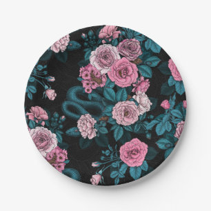 Verborgen in den Rose 2 Pappteller