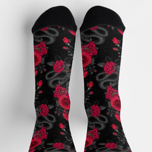 Verborgen in den Rosen Socken (Oben)