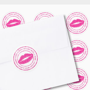 Verborgen mit Kiss Pink Lips Umschlag Aufkleber