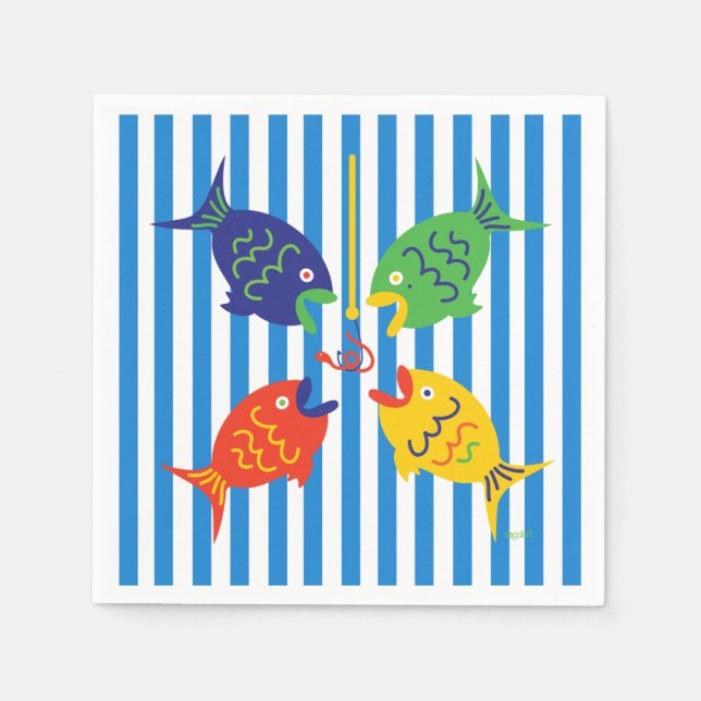 Verborgener Fisch Serviette (Vorderseite)