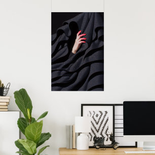 Verborgenes Sternennacht-Hidschab-Hand-Illustratio Poster