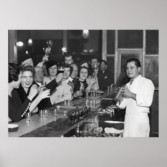 Verbot, Bar, Schwarzweiß und Vintag Poster (Vorne)