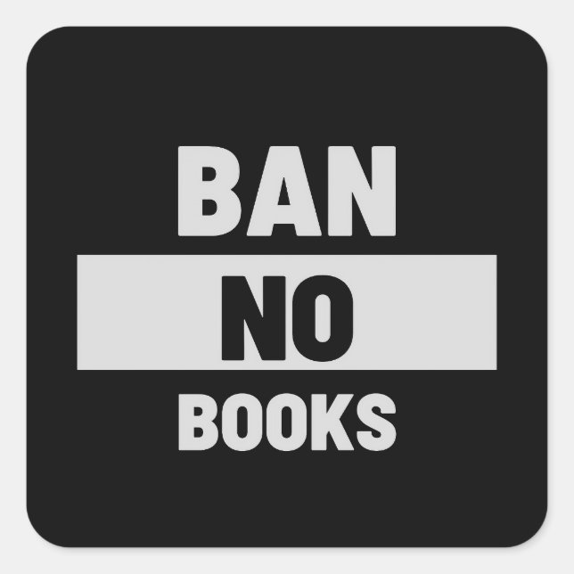 Verbot ohne Bücher Quadratischer Aufkleber (Vorderseite)