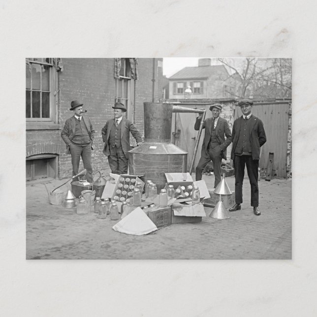 Verbot von Agenten mit Moonshine Still, 1922 Postkarte (Vorderseite)