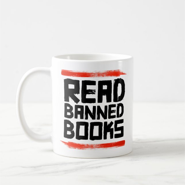 VERBOTE Bücher LESEN Kaffeetasse (Links)