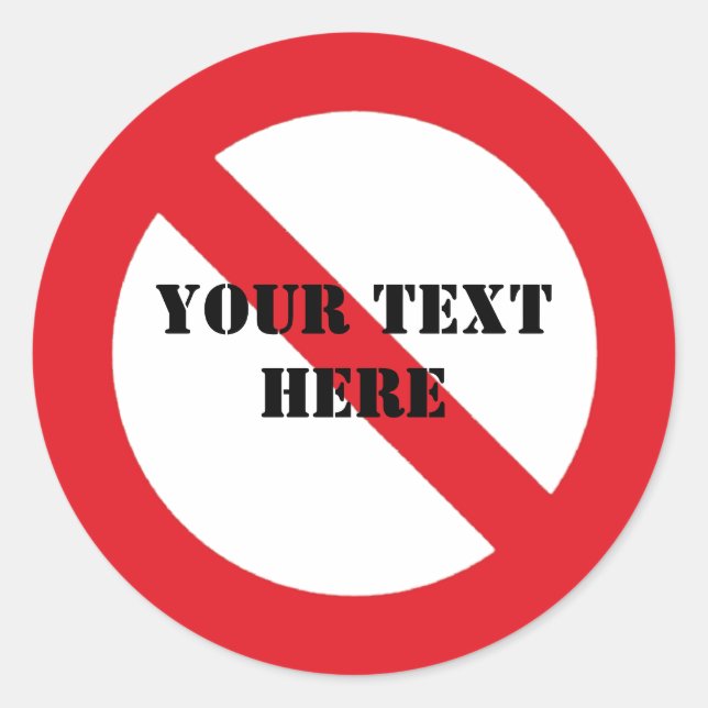 Verbotene, anpassbare Aufkleber (Vorderseite)