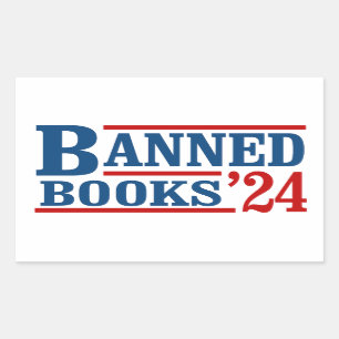 Verbotene Bücher 2024 Rechteckiger Aufkleber