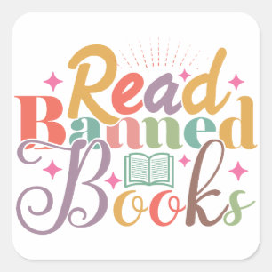 Verbotene Bücher lesen Quadratischer Aufkleber